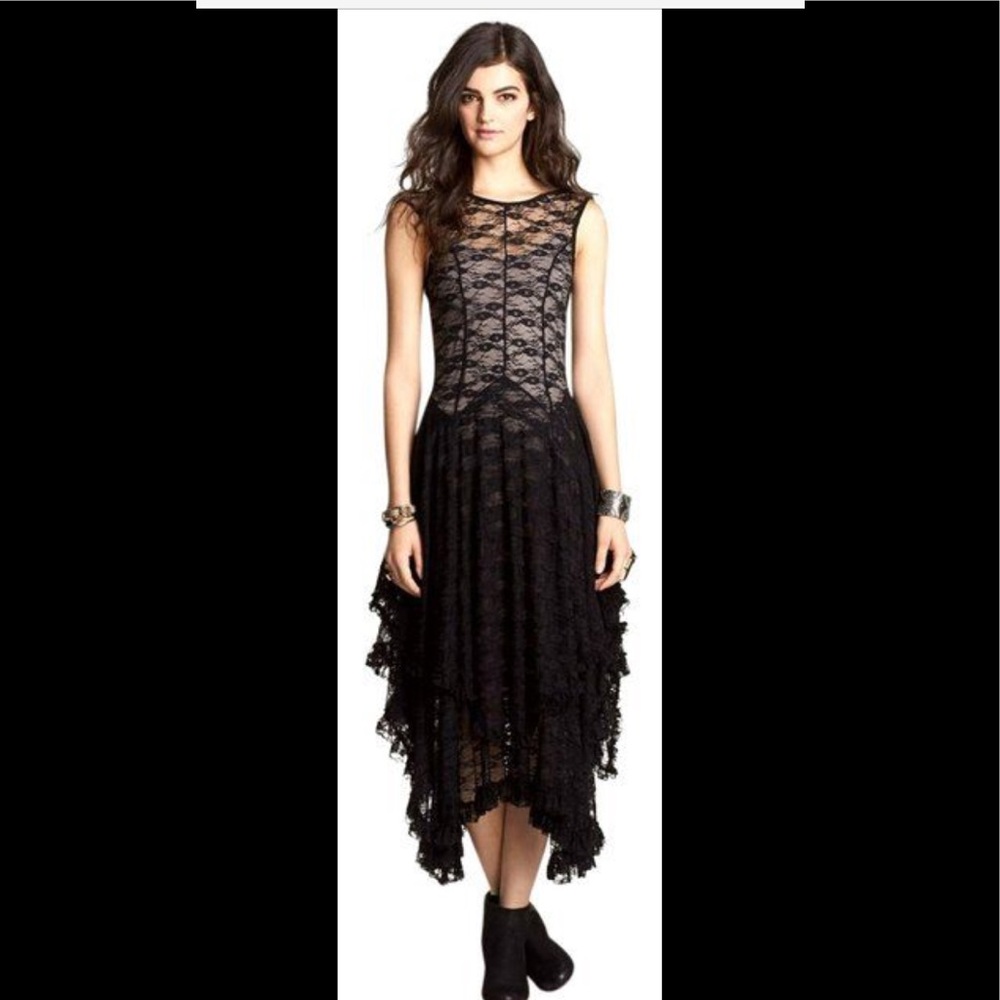 Free People Lace Ruffle Dress